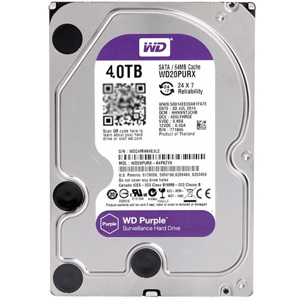 هارد 4  ترابایت بنفش Western Digital Purple گارانتی اصلی