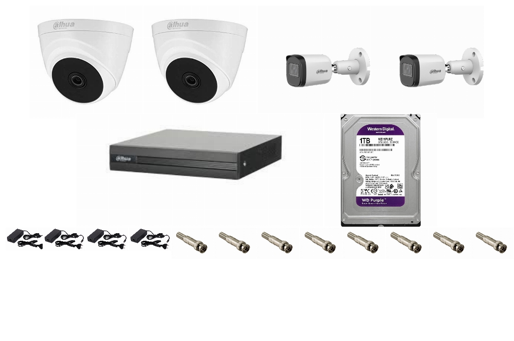 پکیج 4 دوربین HD اقتصادی 2 مگاپیکسل مدل PACKHD01-0404-ECO